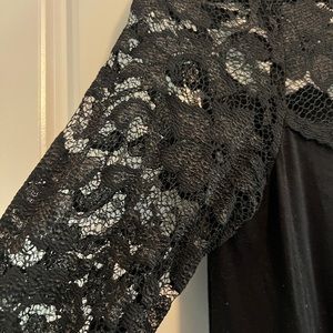 Short black formal lace dress